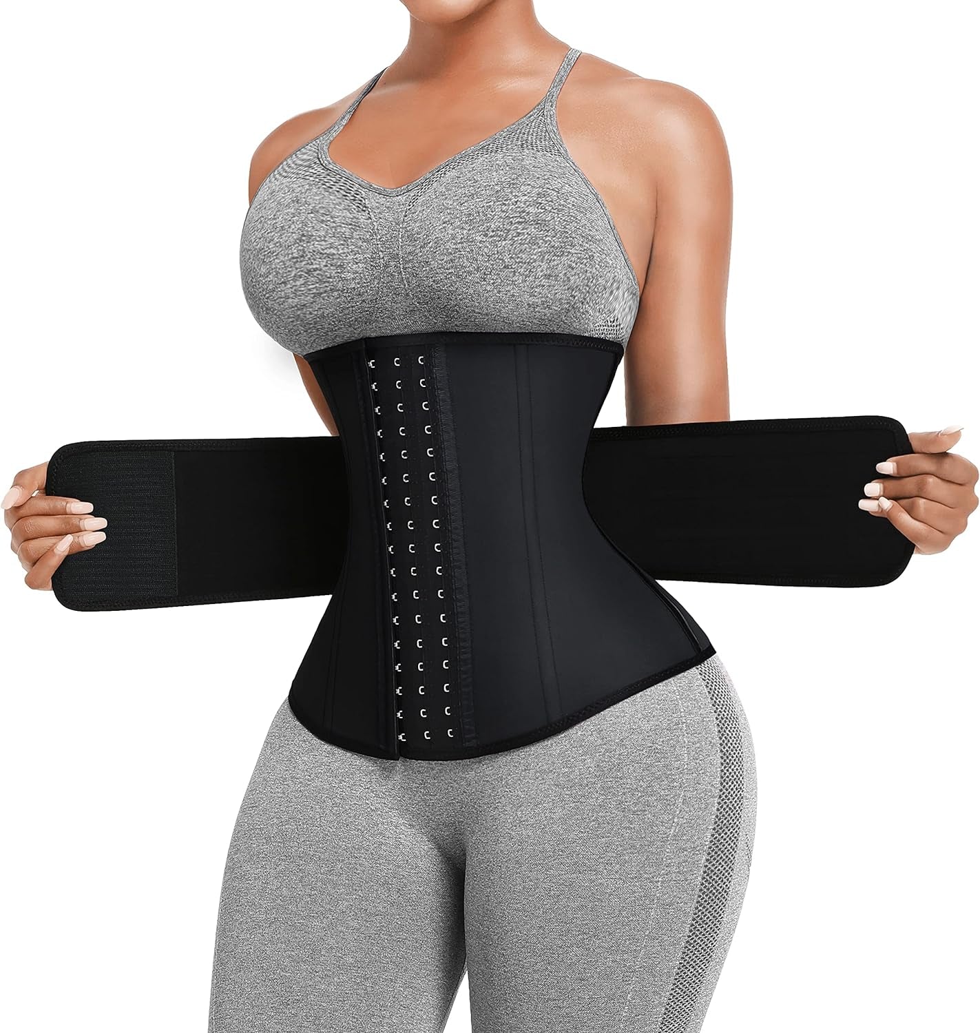 SculptingCincher: Long Torso Corset Waist Trainer for Women with Zipper/Hooks