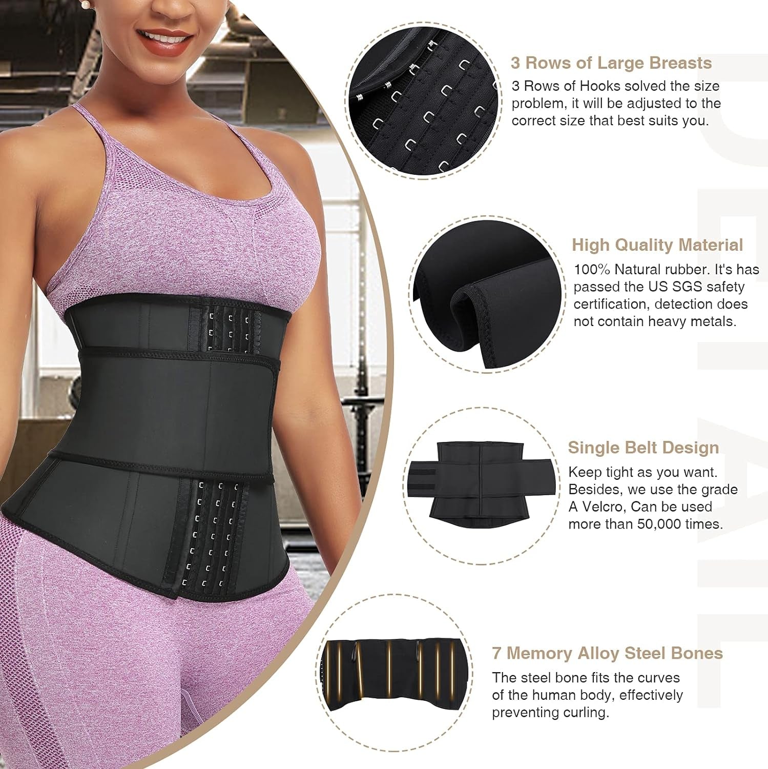 SculptingCincher: Long Torso Corset Waist Trainer for Women with Zipper/Hooks